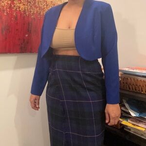 Liz Claiborne vintage royal blue crop blazer